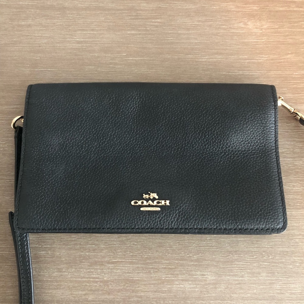 SOLD Coach black crossbody/clutch